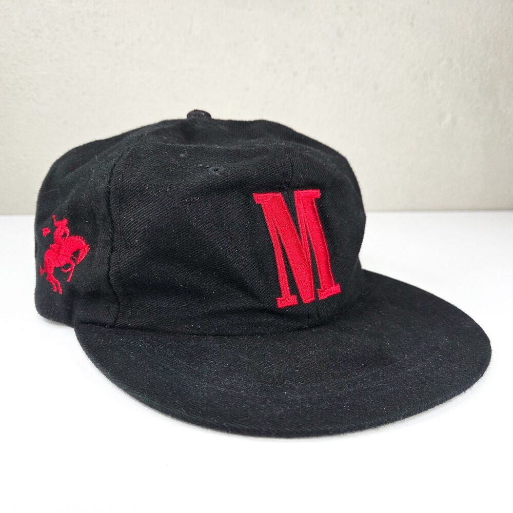 Vintage Vanguard Marlboro Cigarette Black M Equestrian Rearing Horse Hat